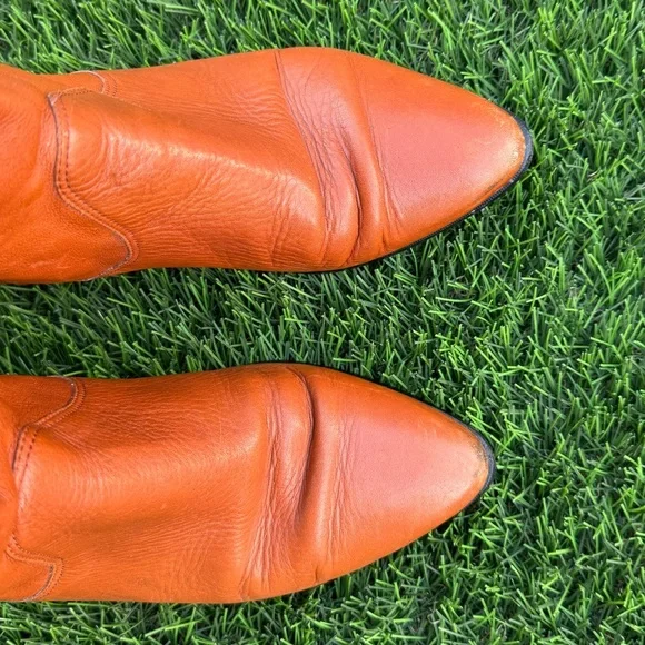 Vintage Gloria Vanderbilt Brown Leather Western Cowboy Fashion Boots (size 7.5) - Picture 5 of 12